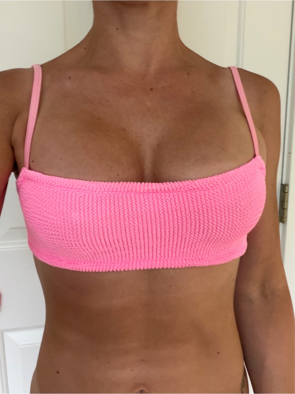 Hunza G Pink Bubbglegum Gigi Bikini Top Only